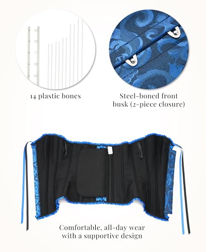 SZIVYSHI Corset Tops for Women, Bustier Shapewear Lingerie, Lace Waist Push Up Bodysuit