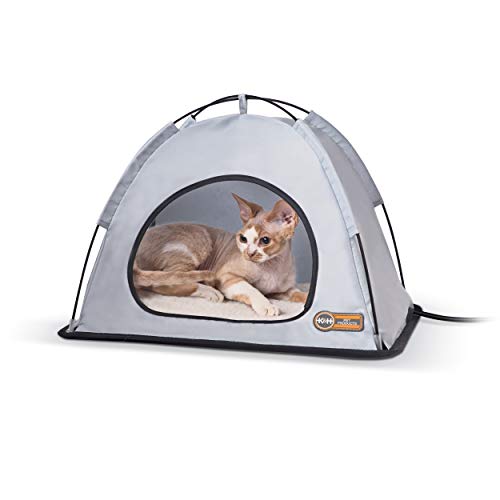K&H Pet Products Thermo-Tent Outdoor Heated Pet Shelter for Dogs & Cats, Gray