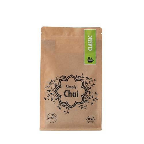 Simply Chai | Classic Bio Vegan Lactosefrei Fairtrade | 250g Packung Chai Pulver für leckere Chai-Tees Latte