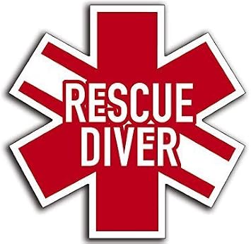 Star of Life Shaped Rescue Diver Sticker Scuba Dive Diving Decal