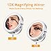 ALHAKIN Lighted Makeup Mirror, 10x Makeup Mirror with Lights, 7 Inch Double Sided Magnifying Vanity Mirror with 3 Color LED Dimmable Desk Lit Cosmetic Mirror