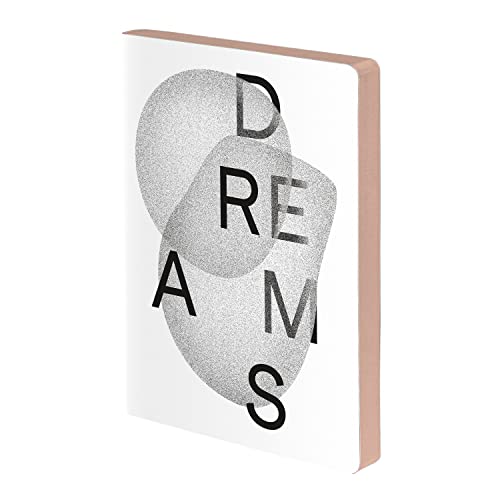 Nuuna Cuaderno A5+ | Graphic L – Dreams by Heyday | 3,5 mm traster | papel premium de 120 g | piel blanca | producido de manera sostenible en Alemania