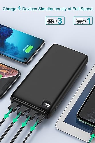 Riapow Power Bank 26800mAh, Caricabatterie