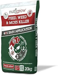 Nutrigrow 4-in-1 Feed, Weed & Moss Killer (10-2-2+Fe) Lawn Fertiliser 625m² Pack
