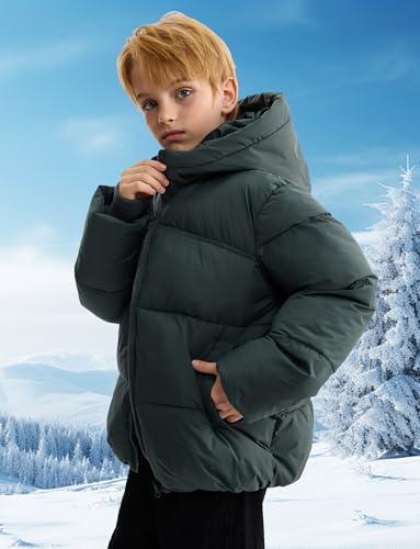 Happy Cherry Boys and Girls Long Sleeve Mid-Length Hooded Down Jacket Winter Coats Waterproof Hooded Puffer Outerwear3