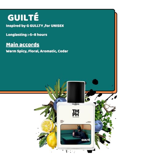 Image of TMPerfumehouse Guilte EDP for Men & Women | Spicy, Floral & Long Lasting Perfume Spray | Woody, Freshspicy & Aromatic Fragrance | Luxury Gift for Him & Her | TMPH | 50ml