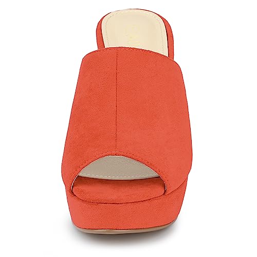 Image of Allegra K Women's Open Toe Platform Chunky Heel Slides Sandals