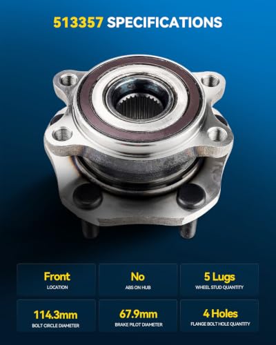 Image of PHILTOP 513357 x2 Front Wheel Bearing Hub Assembly for Nissan Rogue Qashqai