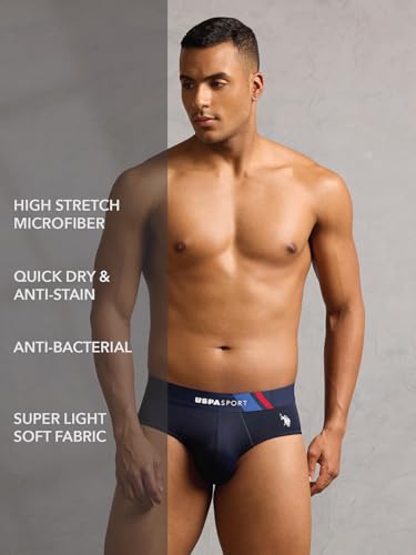 Image of U.S. Polo ASSN. Men's Nylon Micro Fibre Sports High Stretch Underwear Briefs