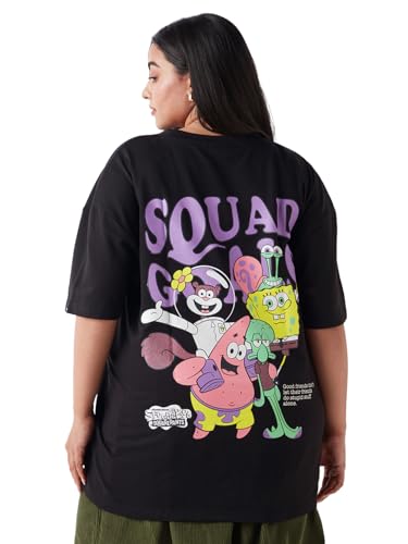 Image of Bewakoof Women's Cotton Graphic Print Oversized Fit T-Shirt
