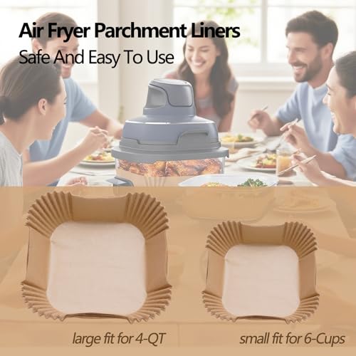Image of Air Fryer Liners for Ninja Crispi, 270PCS Disposable Paper Liners for Ninja Crispi 4-in-1 Portable Glass Air Fryer Cooking System, Parchment Paper Containers