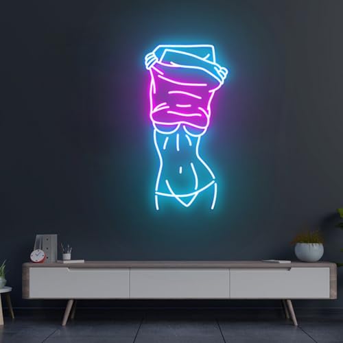 Image of Lady Neon Signs for Wall Decor 23.6 inches Led Women Sexy Lights Sign for Birthday Party Bedroom Bar Club Game Room Decoration Gift