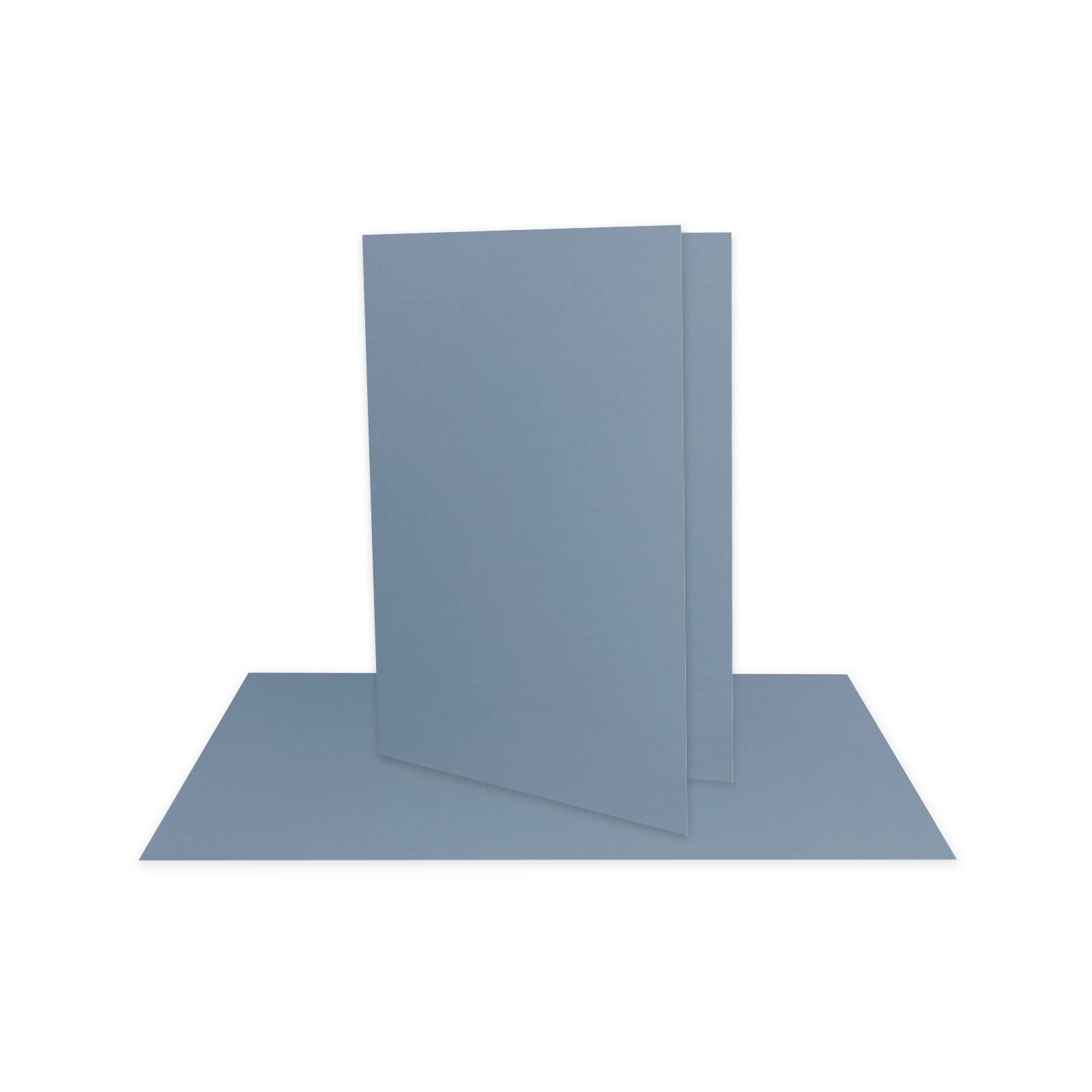 50x folding card set DIN A7-10.5 x 7.4 cm, with envelopes DIN C7 in grey-blue (blue) - Image 3