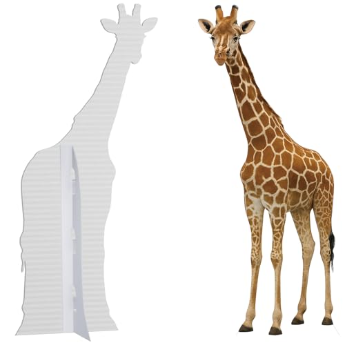 Image of Giraffe Life Size Cardboard Cutout, 6FT Fun Animal Standup, 1 PC | Giraffe Cardboard Cutout, Fun Animal Standup, Perfect for Events, Party Decor, Birthday & Photos, Photo Booth, Themed Parties