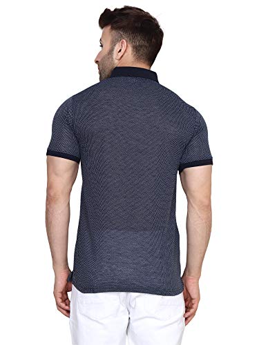 Image of ManHood Men's Summer Regular Fit Half Sleeve Casual Plain Solid Cotton Polo Neck T-Shirt with 3 Button Placket