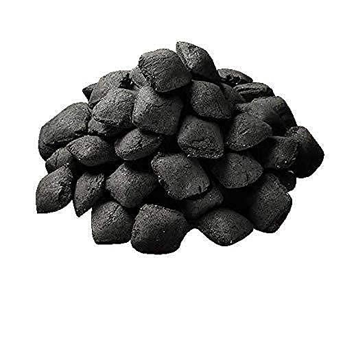 Image of TrustBasket Charcoal Briquettes (5kg) with Free Starter Cubes - Long Burning Barbeque Charcoal with Low Smoke (Used in Grilling /Barbecue, Home) -Set of 5
