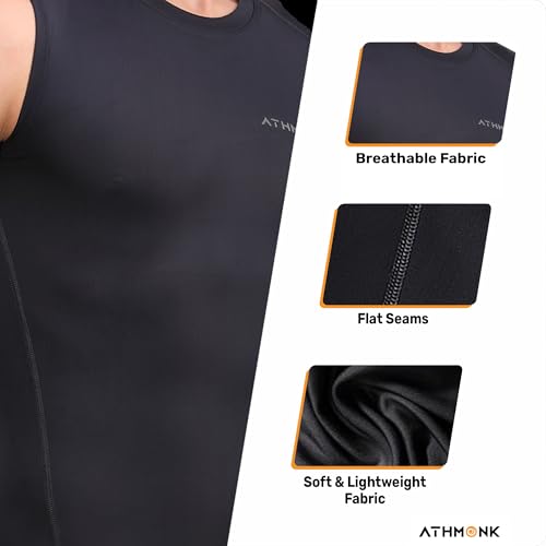 Image of Compression Vest Tank Body Shaper Without Sleeve for Men - Gym Shirt for Men Men Shapewear - Keep Dry Tight Skin Fit - Breathable Inner for Men Sports Wear Workout Gym Sports