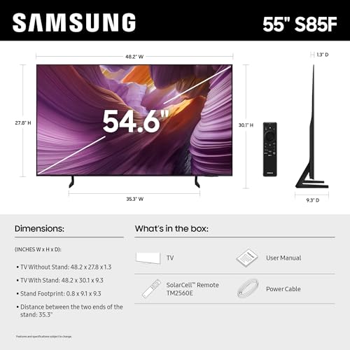 Image of Samsung 55-Inch Class OLED 4K S85F Series, Vision AI Smart TV (2025 Model, 55S85F) Object Tracking Sound Lite w /Dolby Atmos, NQ4 AI Gen2 Processor, Contour Design, Color Booster Pro, Alexa Built-in