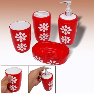 Ruilogod White Flower Pattern Red Plastic Sanitary Bathed Ware (id: 036 71a 323 085 17e