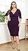 POSESHE Womens Plus Size Deep V Neck Wrap Ruched Waisted Bodycon Dress Purple XX-Large