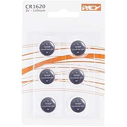 Pila Boton Cr1620 Pack de 6 Pilas CR1620 3V Alcalinas, Tipo Botón de Litio en Blister