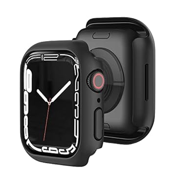 Capa Capinha Case para Apple Watch series 7 8 Ultra 49mm / 45mm / 41mm Transparente/Preto/Azul/Rosa/Verde (45mm, Black)