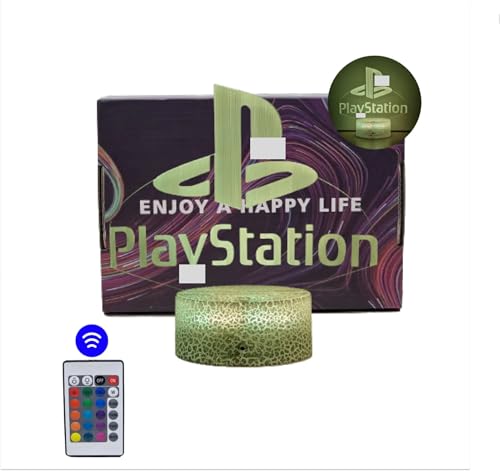 Lámpara de escritorio Gaming RGB alimentado por batería y USB con cambio de color, también incluye mando a distancia para cambio de color (PLAYSTATION con control remoto)