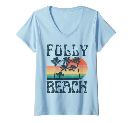 Femme Plage de Folly T-Shirt avec Col en V
