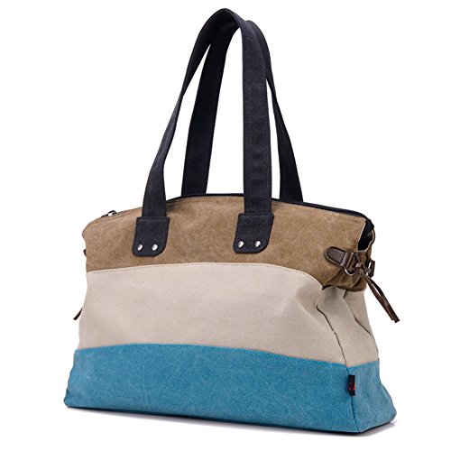 Sac de toile rayé au design contraste couleur avec bandoulière confortable