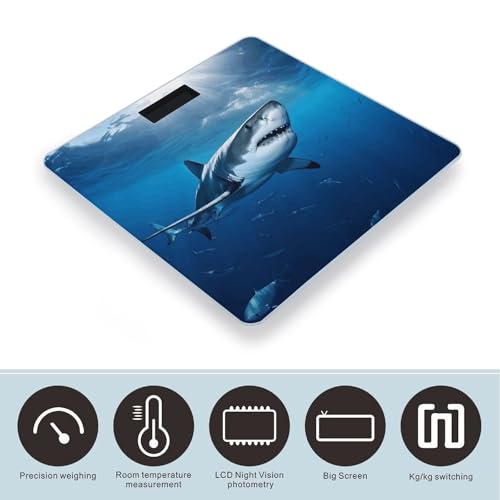 Báscula digital de baño con diseño tiburón 180 kg miniatura 3