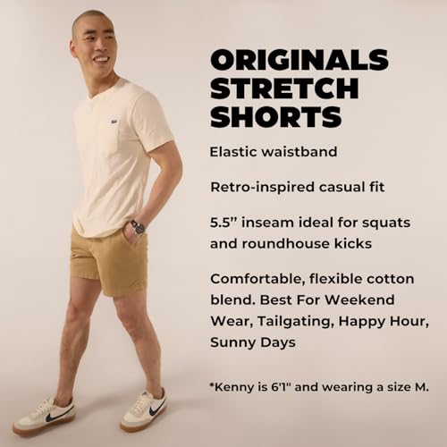 Image of Chubbies Chino Shorts Men 5.5 Inch - Mens Shorts Casual with Elastic Waistband, Side and Back Pockets, Stretch Cotton Blend