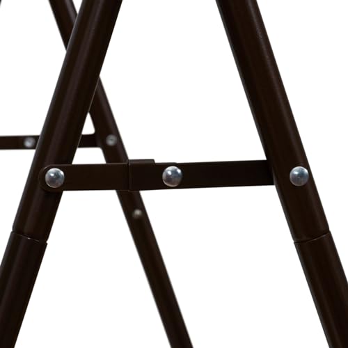 Image of Household Essentials Valet Folding Clothes Rack, Strong Metal X-Frame, Chic Design, Great for Guest and Dressing Rooms, Portable and Easy to Use, Folds Flat, Antique Bronze
