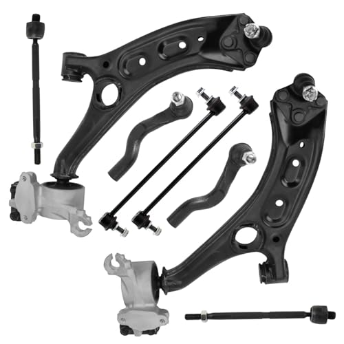 Image of Detroit Axle - 8pc Front End Kit for 2017 2018 2019 2020 2021 2022 Honda CR-V [GAS], 2 Lower Control Arms with Ball Joint 4 Inner and Outer Tie Rods 2 Sway Bar End Links Replacement