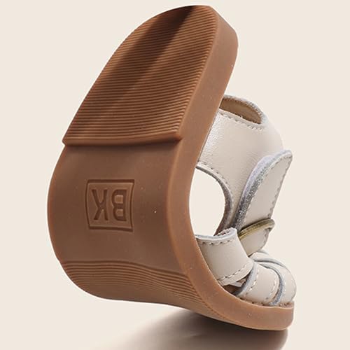 Image of WUIWUIYU Toddlers Little Girls T-Strap Hook&Loop Dress Strawberry Summer Shoes Closed Toe Carrot Sandals