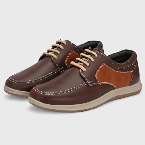 Image of Centrino Men's Casual Lace-Up Shoes | Comfortable Round Toe Lace-Up Derby Shoe with Rugged Rubber Thick Sole for Casual, Office, College, Outdoor, Travel, Trekking, Weekend Outing(8102)