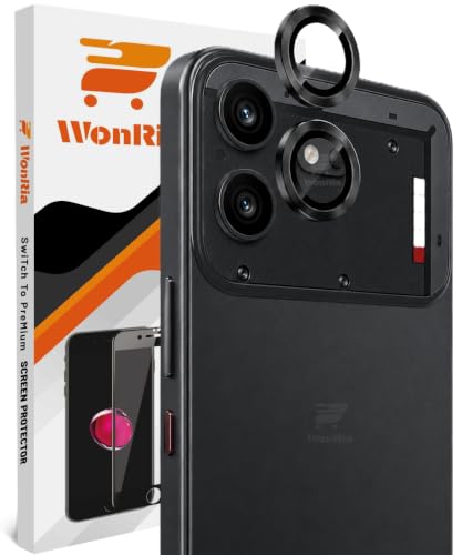Image of WonRia Pack 2 - Camera Lens Protector Ring for Nothing 4B 5G Camera Aluminum Alloy Rings, Ultra-HD Metal Frame- Black