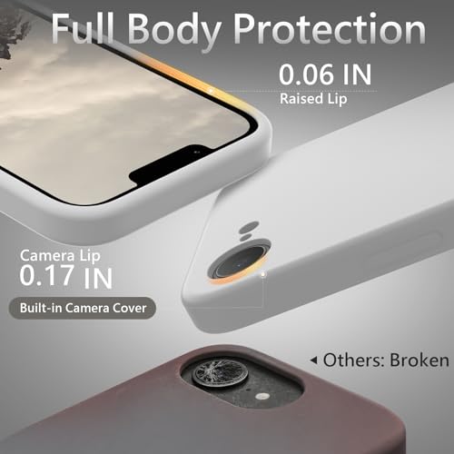 Image of FireNova Magnetic for iPhone 17e Case /iPhone 16e Case, Compatible with MagSafe, [Silicone Camera Protection] Microfiber Lining Phone Case, 6.1 inch, White