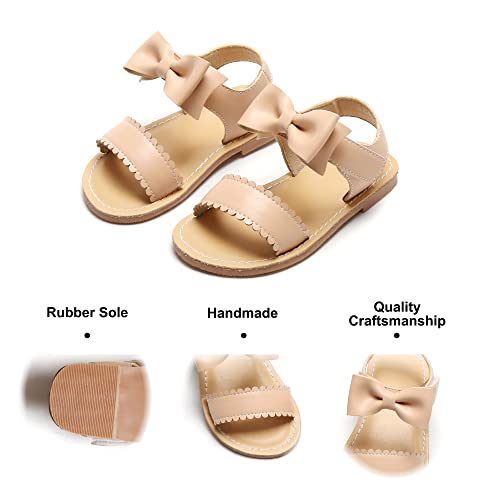 Image of Felix & Flora Toddler Girl Sandals - Little Girl Easter Dress Shoes Lightweight Open Toe Beach Holiday Flats