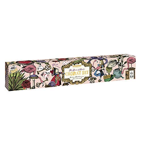 Queen of Hearts Flamingo Croquet - Alice in Wonderland Themed Croquet set for adults for kids. 4 Player wooden croquet set by Professor Puzzle.