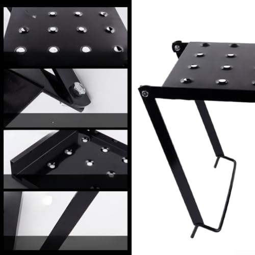 Estante de escalera de aluminio portátil negro de 34,5 x 26,8 x 39 cm para cocina y baño 8