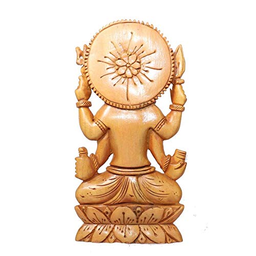 Image of RDK Sandalwood Nakoda Bhairavanath Idol - 4 Inch Natural Chandan Wooden Statue for Pooja, Jain Temple & Spiritual Decor - Handcrafted Bhairav Murti Figurine