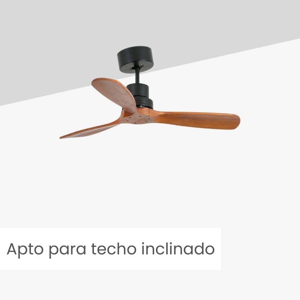 Faro Mini Lantau Piccolo Ventilatore da Soffitto Nero Opaco Con Motore DC, 6 Velocità