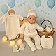 Neugeborenen Baby Geschenk Set 100% natürliche Baumwolle Erstausstattung Ausstattung Unisex Kleidung Geschenkset für Babys 0-4 Monate (Biene)