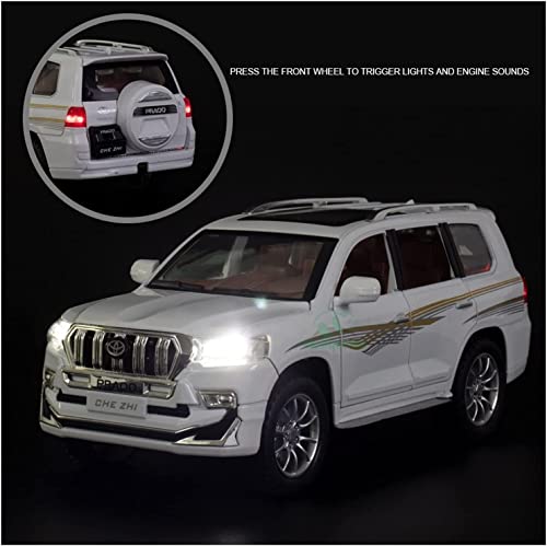 Image of Alloy Metal Pull Back Die-cast Car 1:24 Prado Diecast Metal Pullback Toy car with Openable Doors & Light, Music Boys Gifts Toys for Kids【Colors as Per Stock】
