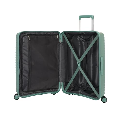 Image of American Tourister Diamo 68 CM Check-in Trolley Bag with Combination Non TSA Lock & 8 Wheels Hard-Sided PC Medium Suitcase /Trolley Bag with Double Spinner Wheels /Luggage for Men & Women - Gold