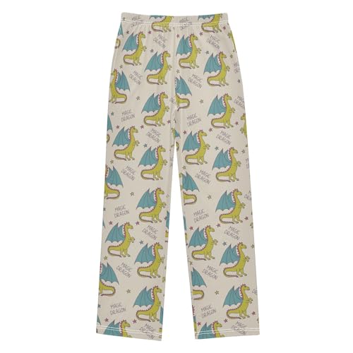 Magic Dragon Boys Long Pants Soft Trousers Elastic Waist Kids Lounge Bottoms with Pockets S-XL