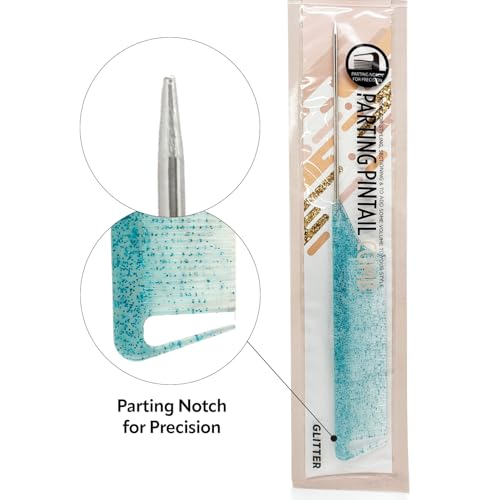 Peine Donna con Punta para Partir, Resistente al Calor Azul Brillante miniatura 2