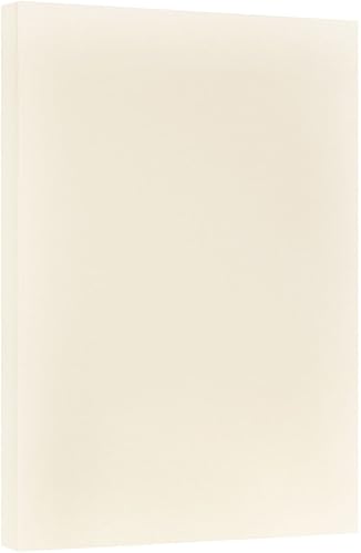 JAM PAPER Vellum Bristol - Cartulina de 67 libras, tamaño de contabilidad de 11 x 17 pulgadas, 5.19ozm, crema, 50 hojas tabloidales por paquete