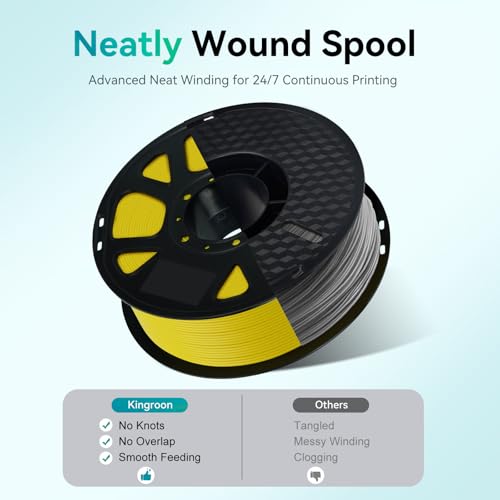 Image of Kingroon 1.75mm PLA Filament 10KG Bundle 10x1KG Spools, Dimensional Accuracy + /- 0.02mm, Tangle-Free 3D PLA Multi-Color Pack (Black+White+Grey+Red+Yellow+Forest Green+Blue+Skin+Purple+Turquoise Green)