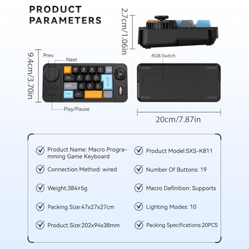 Clavier mécanique avec joystick programmable et double molette de défilement rétroéclairé - 3